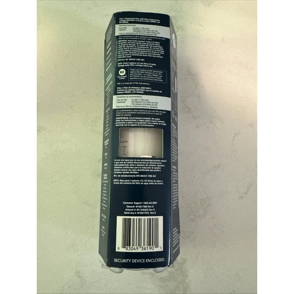 Whirlpool Ice and Water Refrigerator Filter 1, EDR1RXD1, Single-Pack , Purple